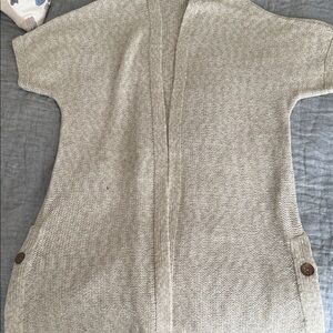 Women’s Cream Knit Open-Front Sweater Cardigan